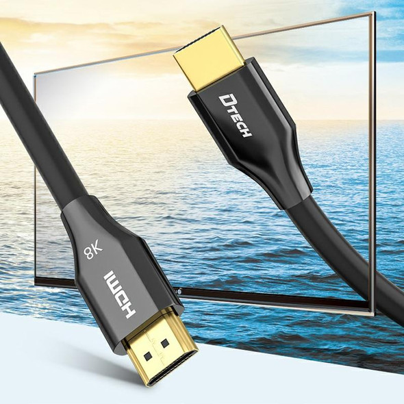 DTECH HDMI 8K 60Hz HD Optical Fiber Line TV Display Projector Extension Line 1m