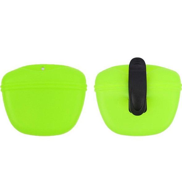 2PCS Silicone Dog Food Bag Portable Dog Training Treat Bag(Green)