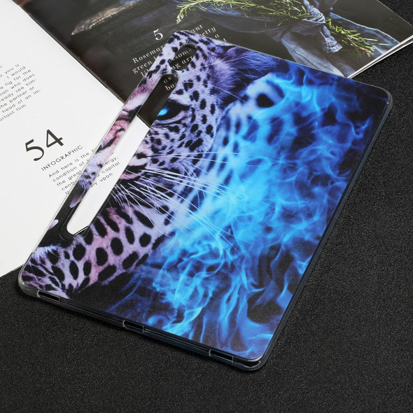 Samsung Galaxy Tab S7+ / S7 FE / S8+ Painted TPU Tablet Case(Blue Leopard)