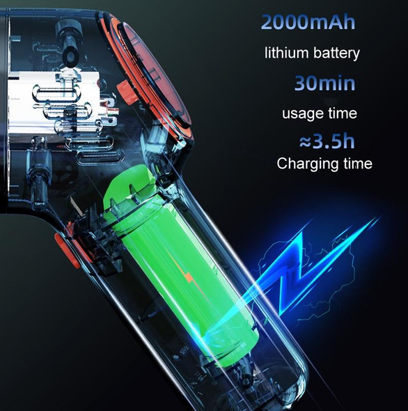 SHANEN 120W 8000Pa Car Vacuum Cleaner Car Wireless Charging High-Power Powerful Mini Handheld Vacuum Cleaner White Filterx2