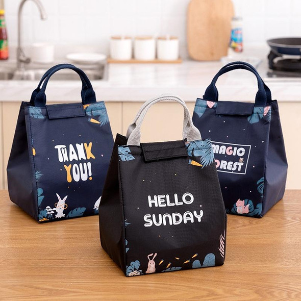 3 PCS Thickened Portable Heat Preservation And Fresh-Keeping Lunch Bag Outdoor Picnic Heat Preservation Bag(Big Eyes Rabbit)
