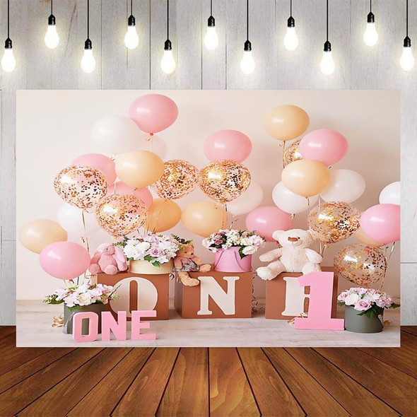 2.1m x 1.5m One Year Old Birthday Photography Background Cloth Birthday Party Decoration Photo Background(579)