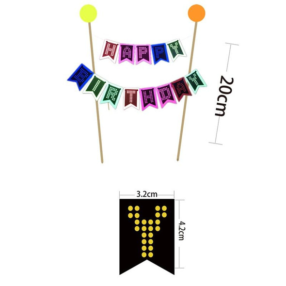 54 In 1 Fluorescent Party Decorations Fluorescent Letters Birthday Pull Flag Cake Insert Balloon Set