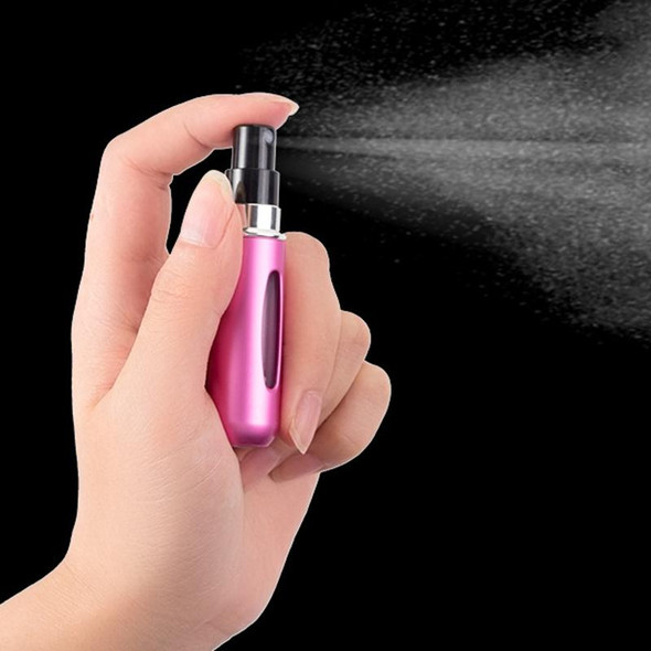 Portable Mini Aluminum Refillable Perfume Bottle Spray Empty Cosmetic Containers Atomizer, Capacity:5ml(Bright Pink)