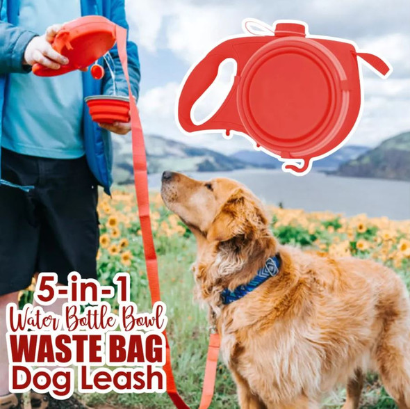 The Ultimate 5-in-1 Pet Leash With Water Bottle
