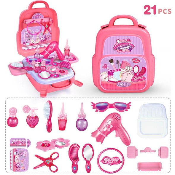 Educational Toys Children Simulation Pretend Play House Toys Kit Backpack(Dressing)