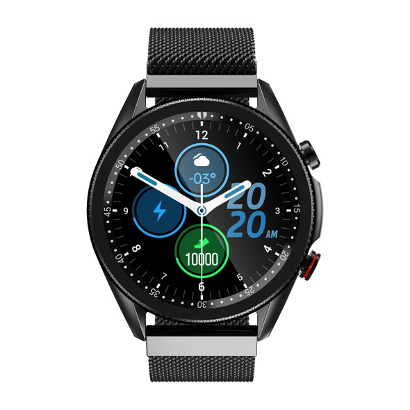 M98 1.28 inch IPS Color Screen IP67 Waterproof Smart Watch, Support Sleep Monitor / Heart Rate Monitor / Bluetooth Call, Style:Steel Strap(Black)