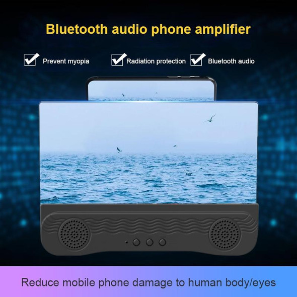 K9 Anti-Ultraviolet Bluetooth Speaker 14 Inch HD Mobile Phone Screen Amplifier Holder Emergency Power Supply
