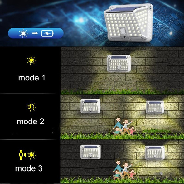 90 LED Solar Wall Light Garden Four-Sided Luminous Solar Light Human Body Induction Waterproof Outdoor Light