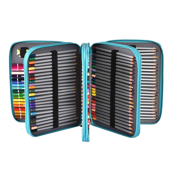 184 Hole Art Storage Pencil Case Multicolor Sketch Pen Color Lead Large Capacity Stationery Box(Black)