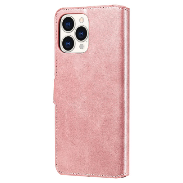 Classic Calf Texture PU + TPU Horizontal Flip Leatherette Case with Holder & Card Slots & Wallet - iPhone 13 Pro Max(Rose Gold)