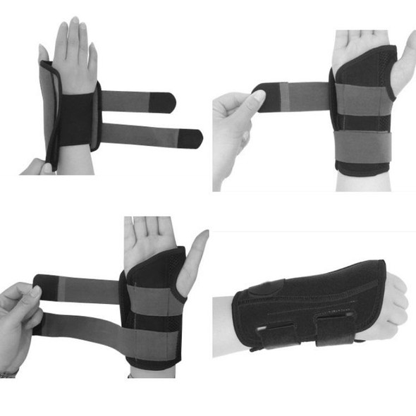 2PCS Two-Way Compression Stabilized Support Plate Wrist Brace Fracture Sprain Rehabilitation Wrist Brace, Specification: Left Hand M (Black)