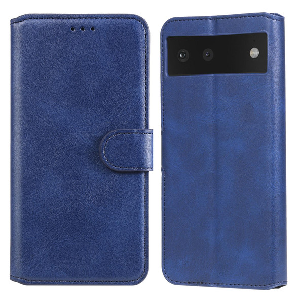 Classic Calf Texture PU + TPU Horizontal Flip Leatherette Case with Holder & Card Slots & Wallet - Google Pixel 6(Blue)