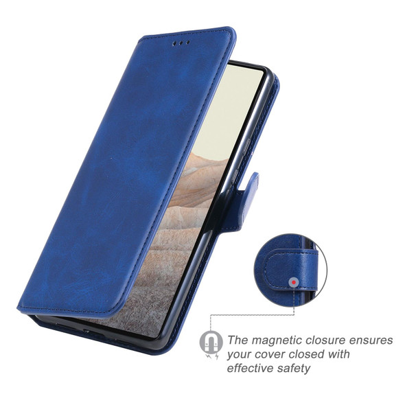 Classic Calf Texture PU + TPU Horizontal Flip Leatherette Case with Holder & Card Slots & Wallet - Google Pixel 6(Blue)