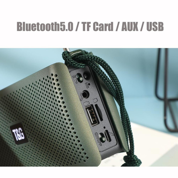 T&G TG282 Portable Bluetooth Speakers with Flashlight, Support TF Card / FM / 3.5mm AUX / U Disk / Hands-free Call(Green)