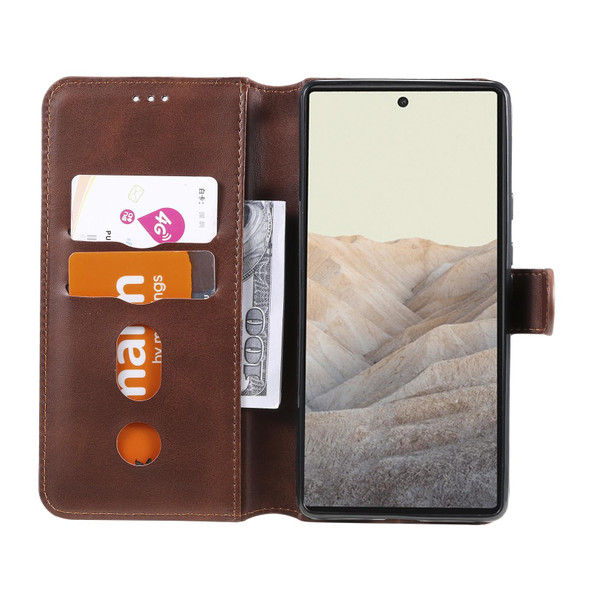 Classic Calf Texture PU + TPU Horizontal Flip Leatherette Case with Holder & Card Slots & Wallet - Google Pixel 6(Brown)