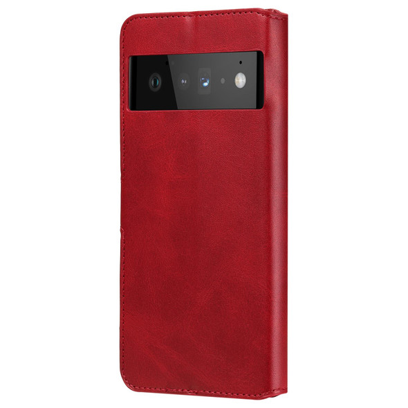 Classic Calf Texture PU + TPU Horizontal Flip Leatherette Case with Holder & Card Slots & Wallet - Google Pixel 6 Pro(Red)