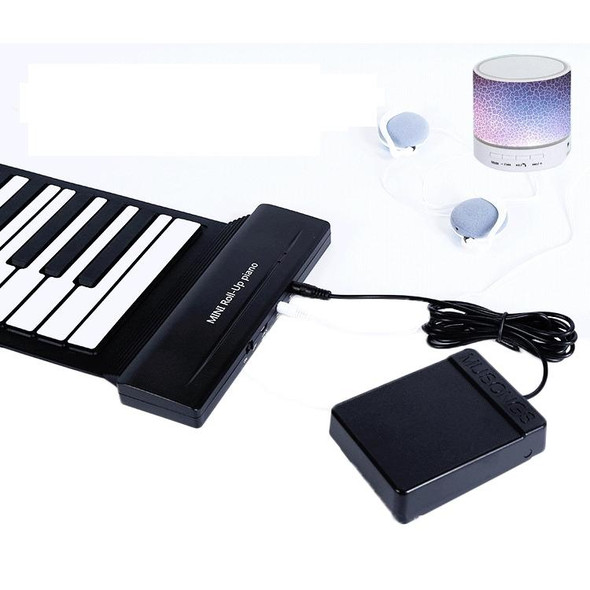 MIDI88 88-Key Hand-Rolled Foldable Piano Professional MIDI Soft Keyboard Simulated Practice Portable Electronic Piano(Black English)
