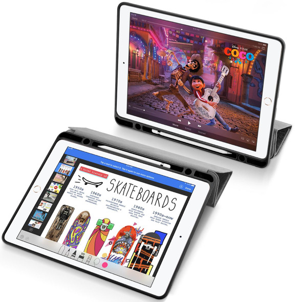 DUX DUCIS Domo Series Horizontal Flip Magnetic TPU + PU Leatherette Tablet Case with Three-folding Holder & Pen Slot - iPad Pro 12.9 inch 2017(Grey)