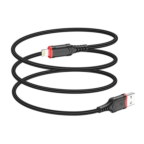 Borofone BX67 1m 2.4A USB to 8 Pin Charging Sync Data Cable(Black)