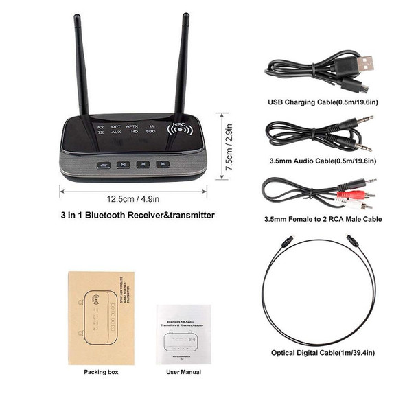 B21 AUX Bluetooth Audio Adapter Bluetooth 5.0 Receiver Transmitter