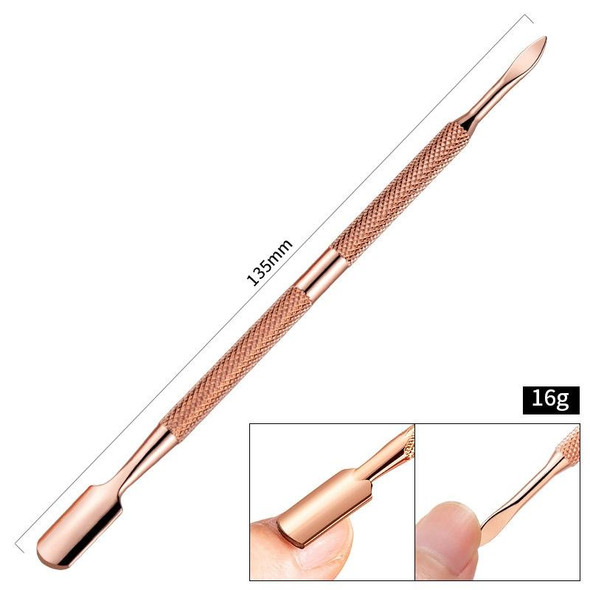 3 PCS Stainless Steel Rose Gold Double-Headed Steel Push Dead Skin Scissors Nail Set,Style: 05  Small Head 