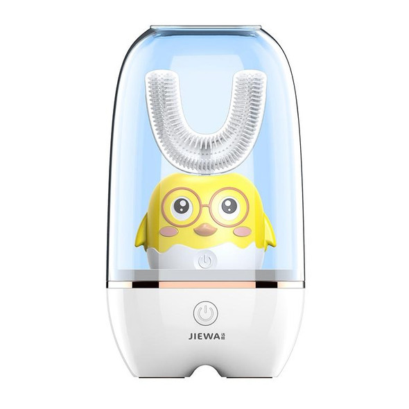 JIEWA Smart Sonic Charging Disinfection U-Shaped Toothbrush  Automatic Mouth-Type Children Electric Toothbrush  2-6 Years Old (Little Yellow Chicken)