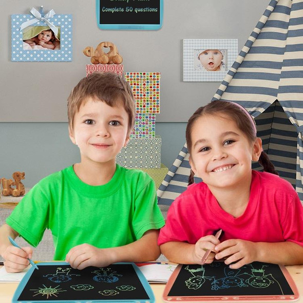 15inch Charging Tablet Doodle Message Double Writing Board LCD Children Drawing Board, Specification: Colorful Lines (Black)