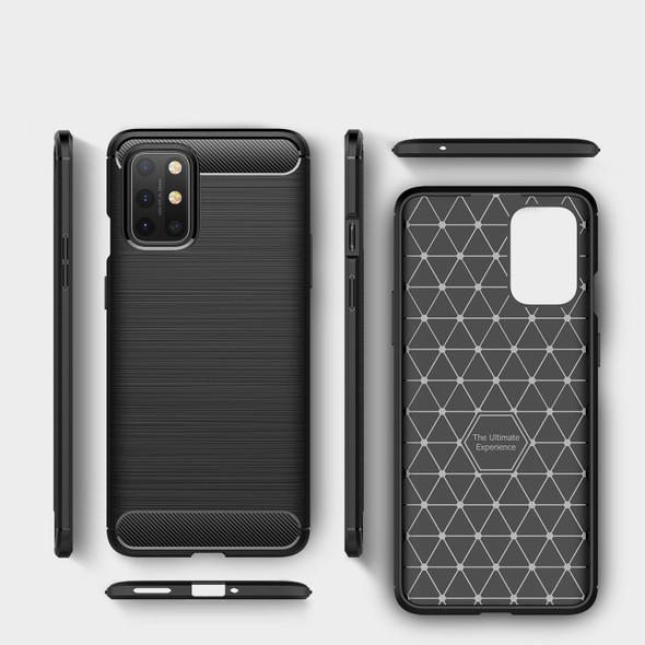 OnePlus 8T Brushed Texture Carbon Fiber TPU Case(Navy Blue)