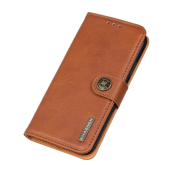 OnePlus ACE/10R KHAZNEH Cowhide Texture Leather Phone Case(Brown)