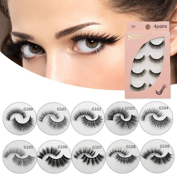 2 PCS 4 Pairs In One Box Handmade Mink False Eyelashes Slender And Long Three-Dimensional Multilayer Eyelashes(G102)