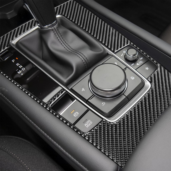 Car Carbon Fiber Central Control Gear Panel Decorative Sticker for Mazda 3 Axela 2020, Left Drive
