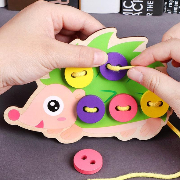 3 PCS Children Puzzle Button Threaded Desk Game Toy(Hedgehog )