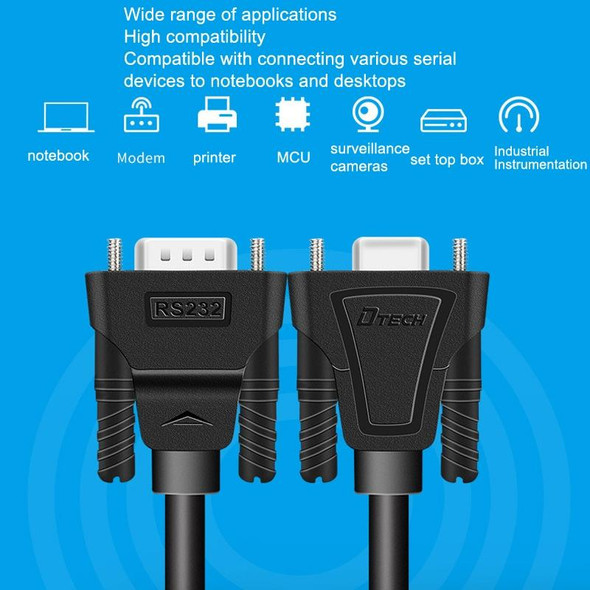 DTECH RS232 Serial Direct Line DB9 Extension Line Male to Male 1.5m