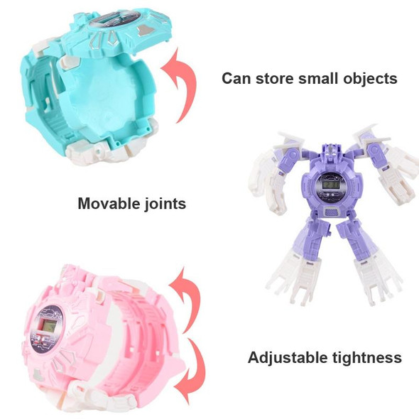 3 PCS Children Electronic Watch Cartoon Deformation Robot Toy Watch(Yellow)