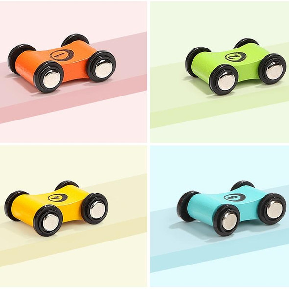 8 PCS Wooden Speed Mini Race Car Early Childhood Education Puzzle Hand-Eye Coordination Toy, Random Color Delivery