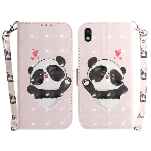 Sony Xperia Ace III 3D Colored Horizontal Flip Leather Phone Case(Heart Panda)