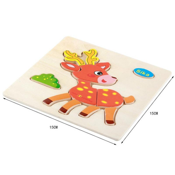 10 PCS Children Educational Toy Wooden Cartoon Jigsaw Puzzle(Rooster)