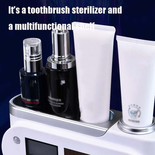 Smart UV Toothbrush Sterilizer Punch-Free Sterilization Wall Mounted Toothbrush Holder Set, Specification: Ordinary(Platinum)