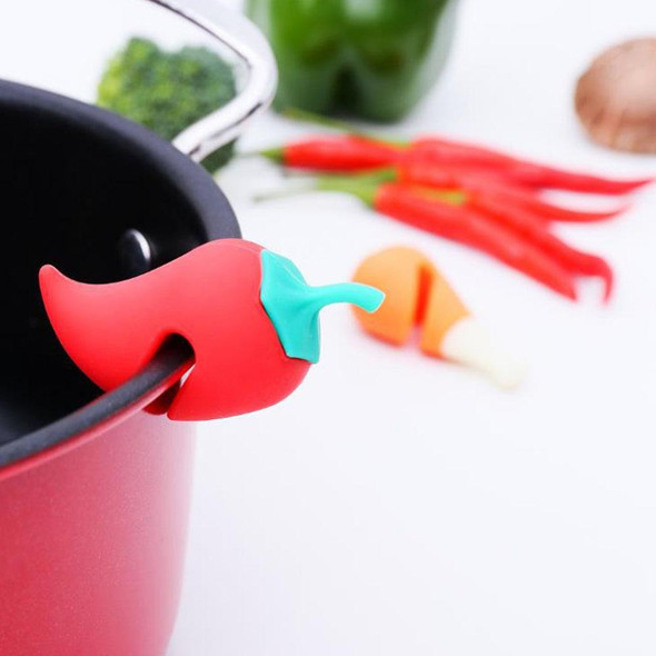 4 PCS Small Pepper Shape Pot Lid Overflow Preventer Silicone Pot Lid Raised Anti Overflow Gadgets