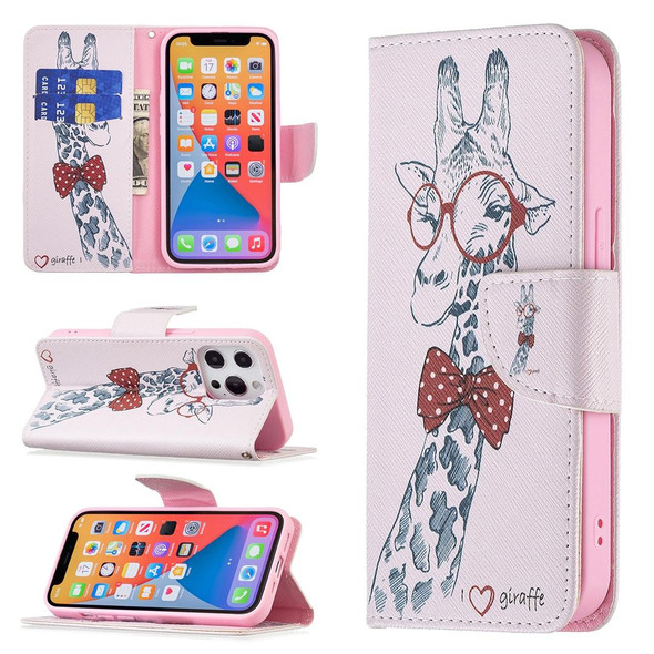 Colored Drawing Pattern Horizontal Flip Leatherette Case with Holder & Card Slots & Wallet - iPhone 13(Deer)