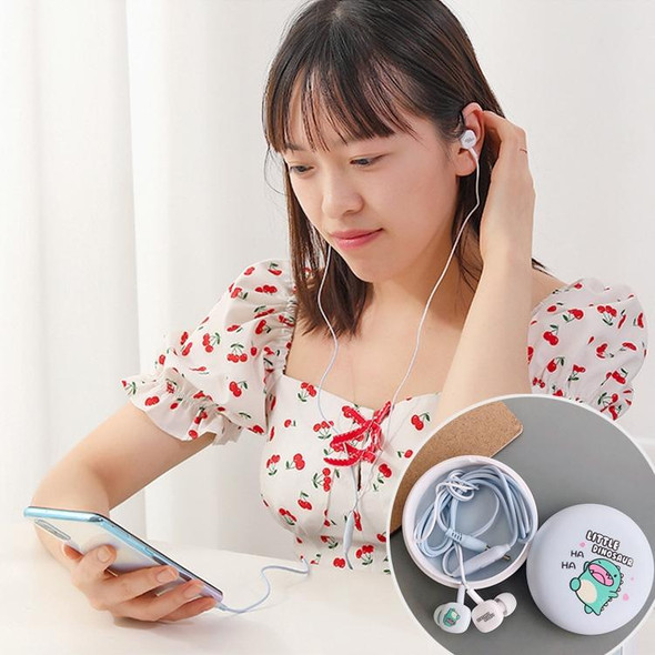 2 Pairs Cartoon Pattern Heavy Bass In-Ear Headphones Universal Wired Headphones with Microphone(White)