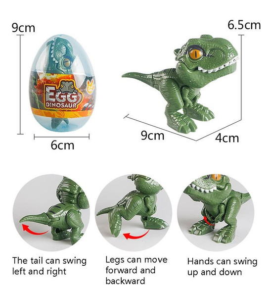 4 PCS Children Fun Doll Bite Finger Dinosaur Small Toys Simulation Tyrannosaurus Toys, Colour: Green-Egg