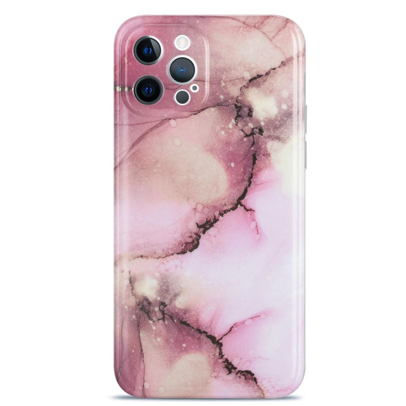 Glazed Marble Pattern TPU Shockproof Protective Case - iPhone 12(Pink)
