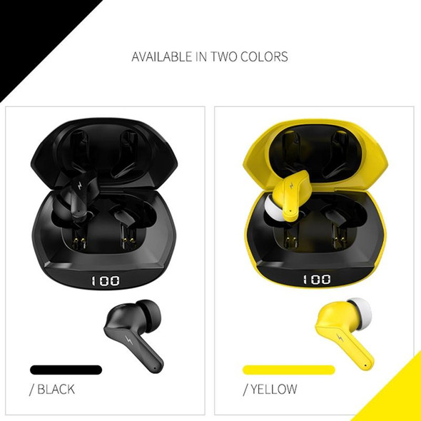 Ajazz  A1 TWS Binaural Stealth Game Noise-cancelling Wireless Bluetooth Earphone(Yellow)