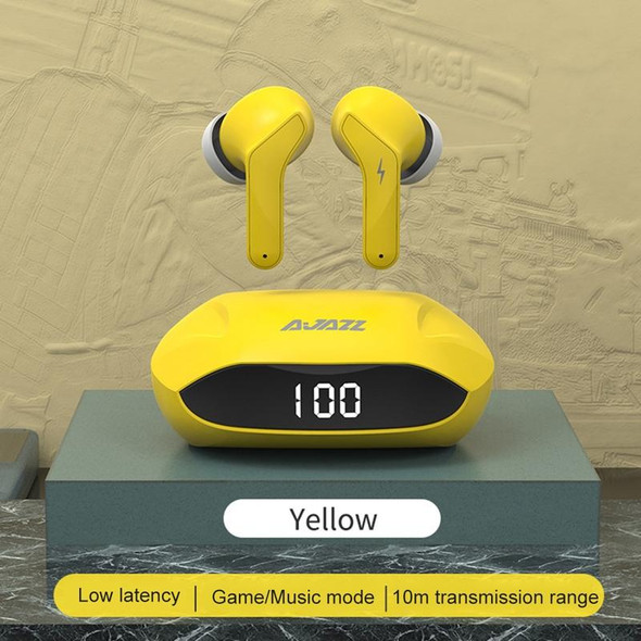 Ajazz  A1 TWS Binaural Stealth Game Noise-cancelling Wireless Bluetooth Earphone(Yellow)