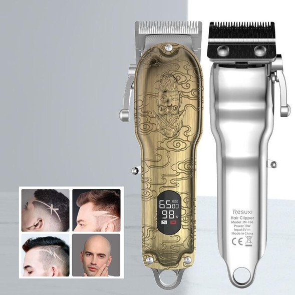 RESUXI Retro Piaget Hair Clipper LCD Digital Display High-Power Hair Clipper(EU Plug)