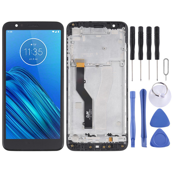 LCD Screen and Digitizer Full Assembly With Frame for Motorola Moto E6 / Moto E XT2005-3 XT2005-1 XT2005DL(Black)