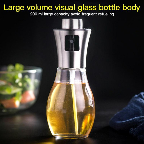 200ml Stainless Steel Glass Bottle Barbecue Cooking Seasoning Oil Pot Sprayer Oil Injection Kettle Oil Spray Bottle