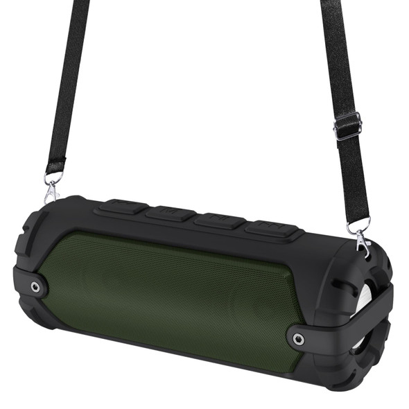 New Rixing NR-6013 Bluetooth 5.0 Portable Outdoor Wireless Bluetooth Speaker with Shoulder Strap(Green)